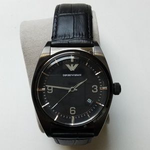 Emporio Armani Men's Leather Band Black Watch
